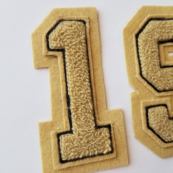 ❗Vintage Style Gold Jacket Number Patches #1 and #9❗ - Picture 2 of 4
